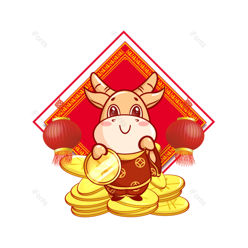 春节图片,金币元素,喜庆PNG,灯笼免抠素材